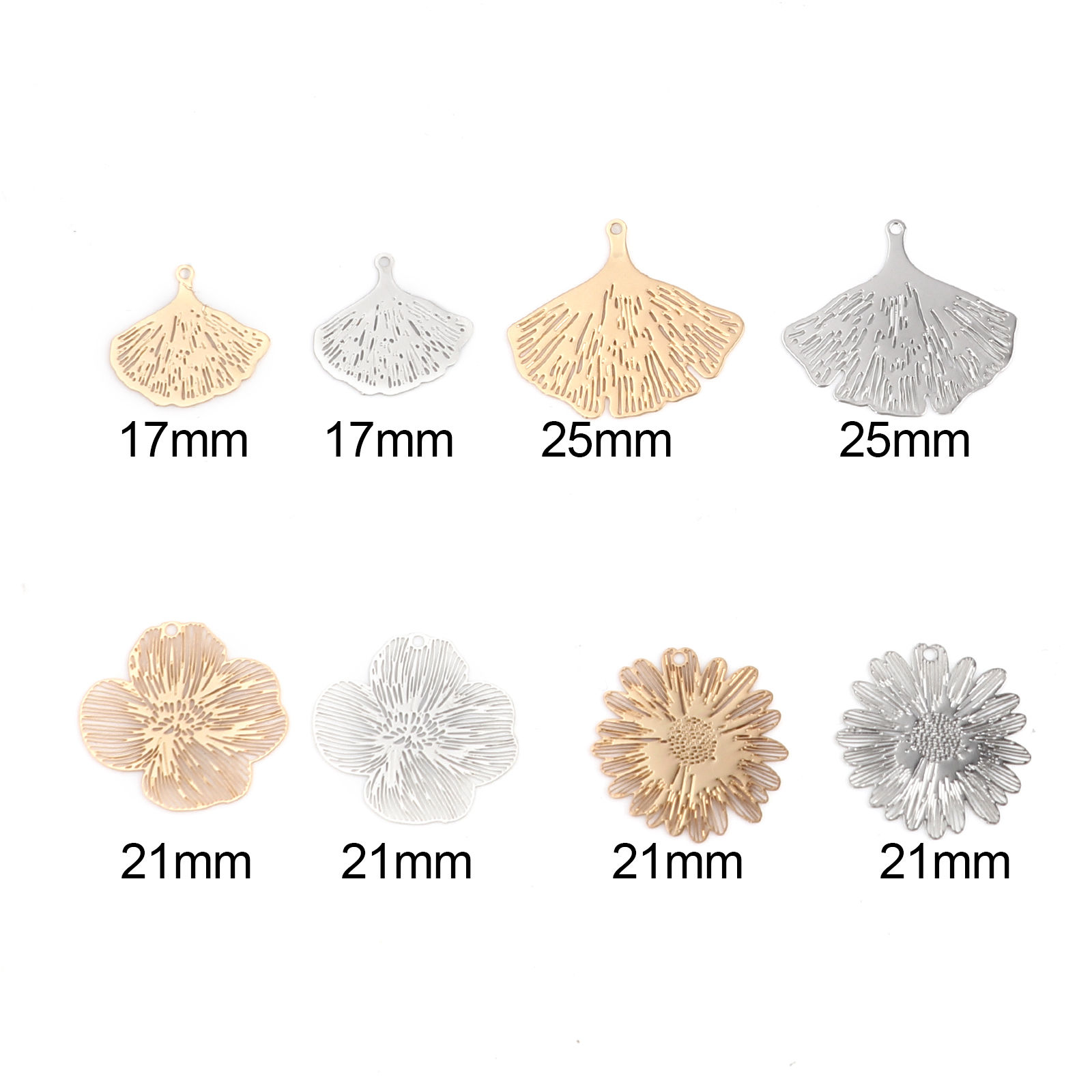 Image de Breloques Estampe en Filigrane en Laiton 20 Pcs