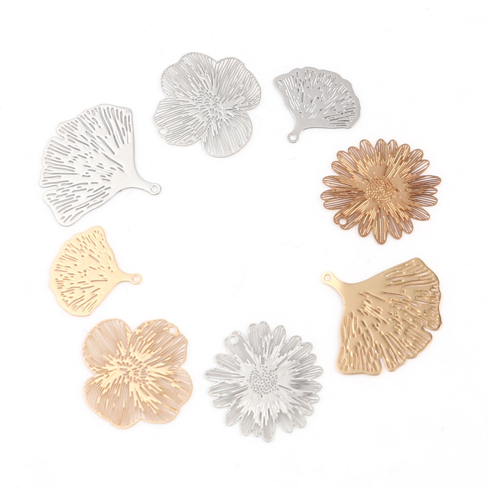 Image de Breloques Estampe en Filigrane en Laiton 20 Pcs