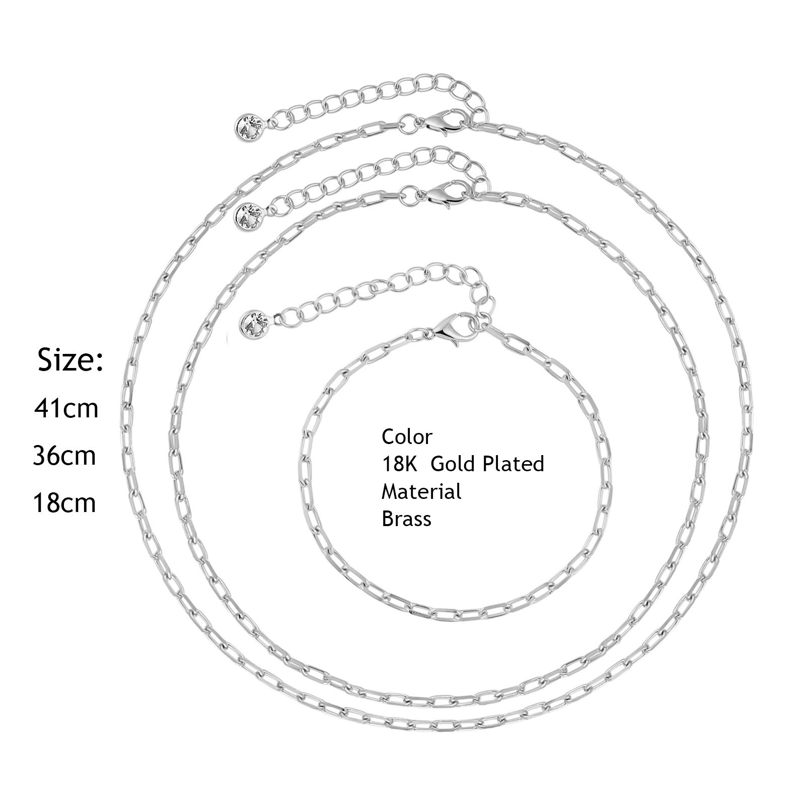 Picture of Copper & Cubic Zirconia Necklace Real Platinum Plated Clear Cubic Zirconia 1 Piece