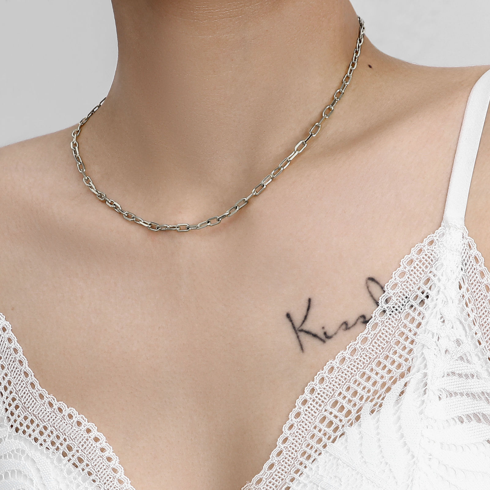 Picture of Copper & Cubic Zirconia Necklace Real Platinum Plated Clear Cubic Zirconia 1 Piece