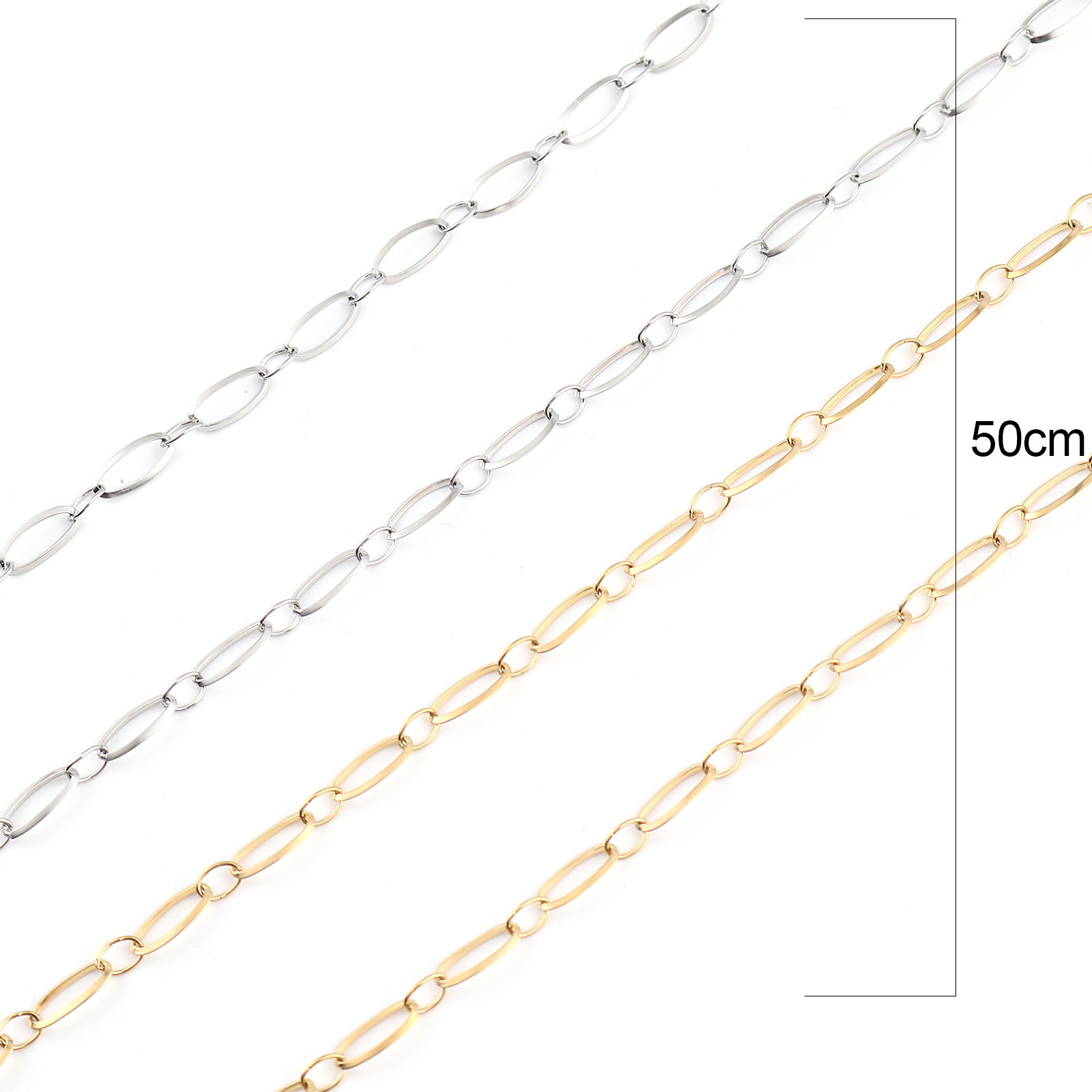 Bild von Edelstahl Halskette Oval 1 Strang