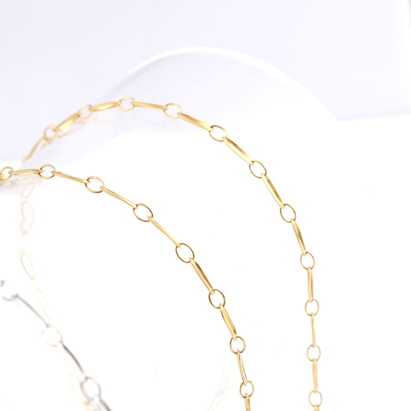 Bild von Edelstahl Halskette Oval 1 Strang