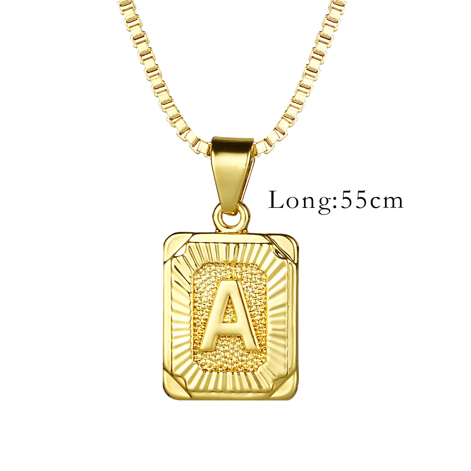 Imagen de Cobre Collares Rectángulo Mayúscula Letra 1 Unidad