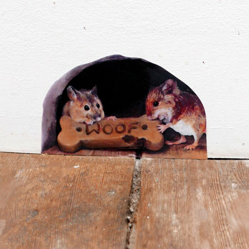 Picture of Rat Mouse Hole PVC Glass Window Film Wall Stickers Home Decoration