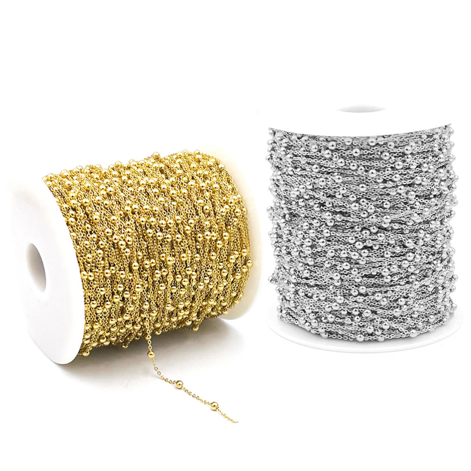 Picture of 1 M Vacuum Plating Stainless Steel Ball Chain For Handmade DIY Jewelry Making Findings Multicolor