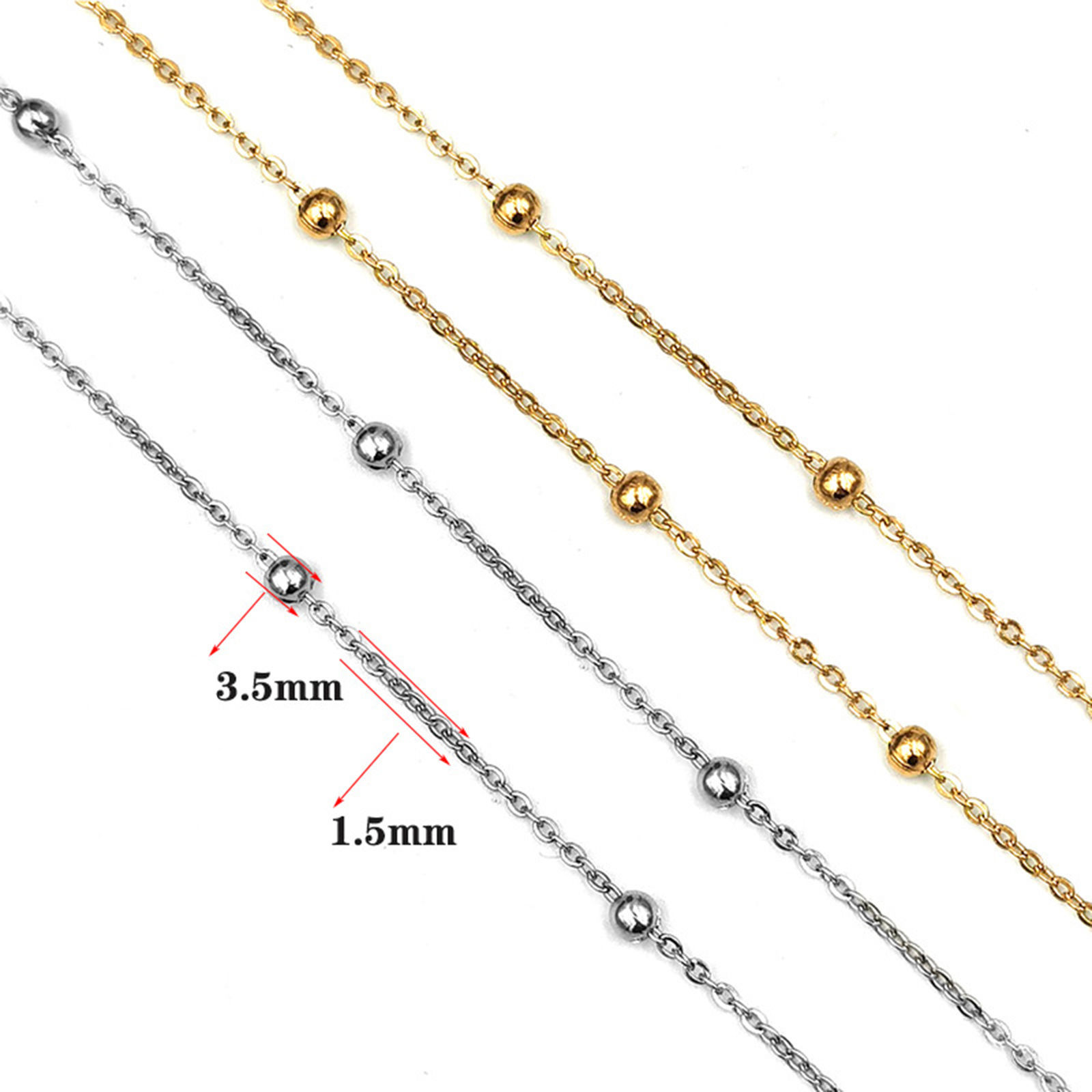Picture of 1 M Vacuum Plating Stainless Steel Ball Chain For Handmade DIY Jewelry Making Findings Multicolor
