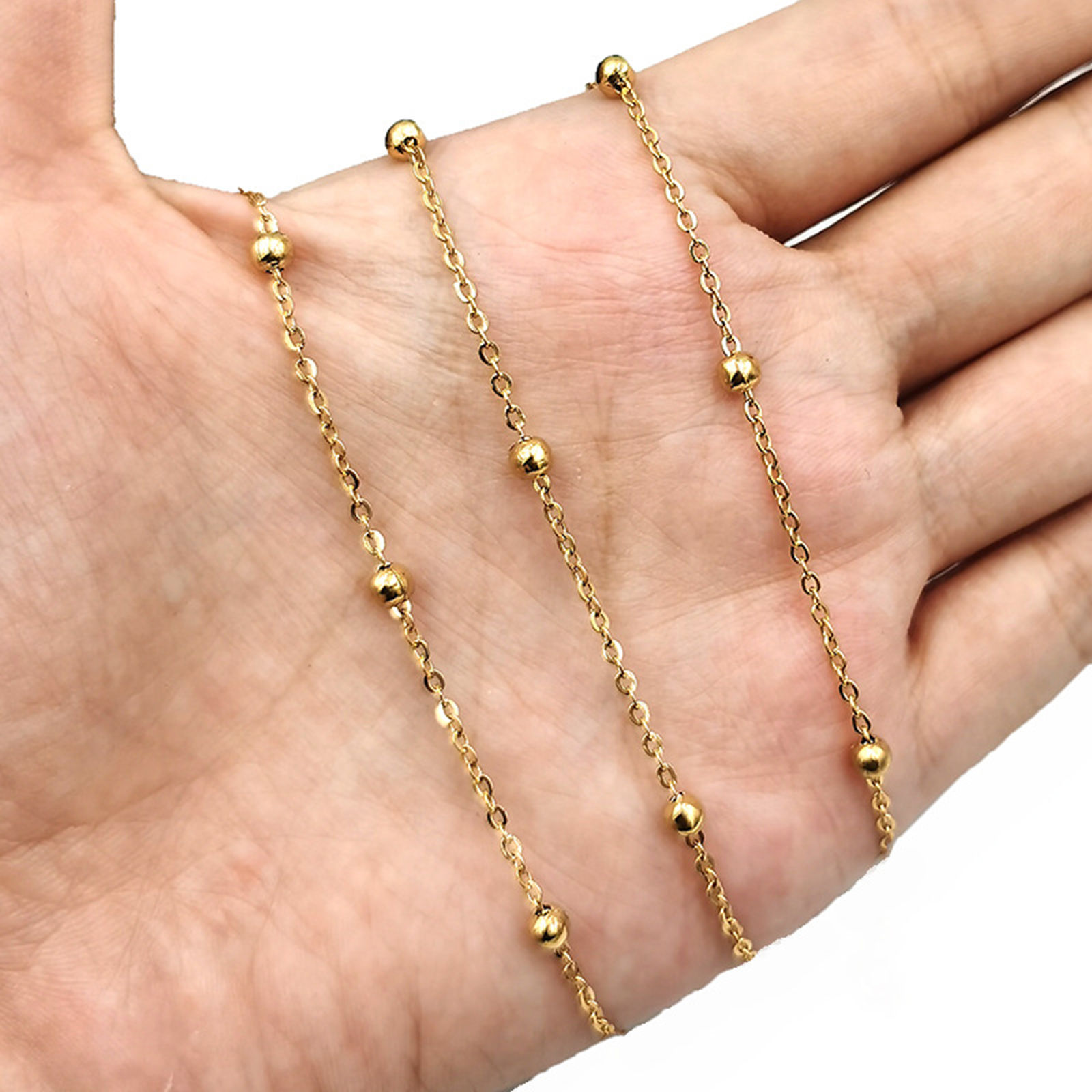 Picture of 1 M Vacuum Plating Stainless Steel Ball Chain For Handmade DIY Jewelry Making Findings Multicolor