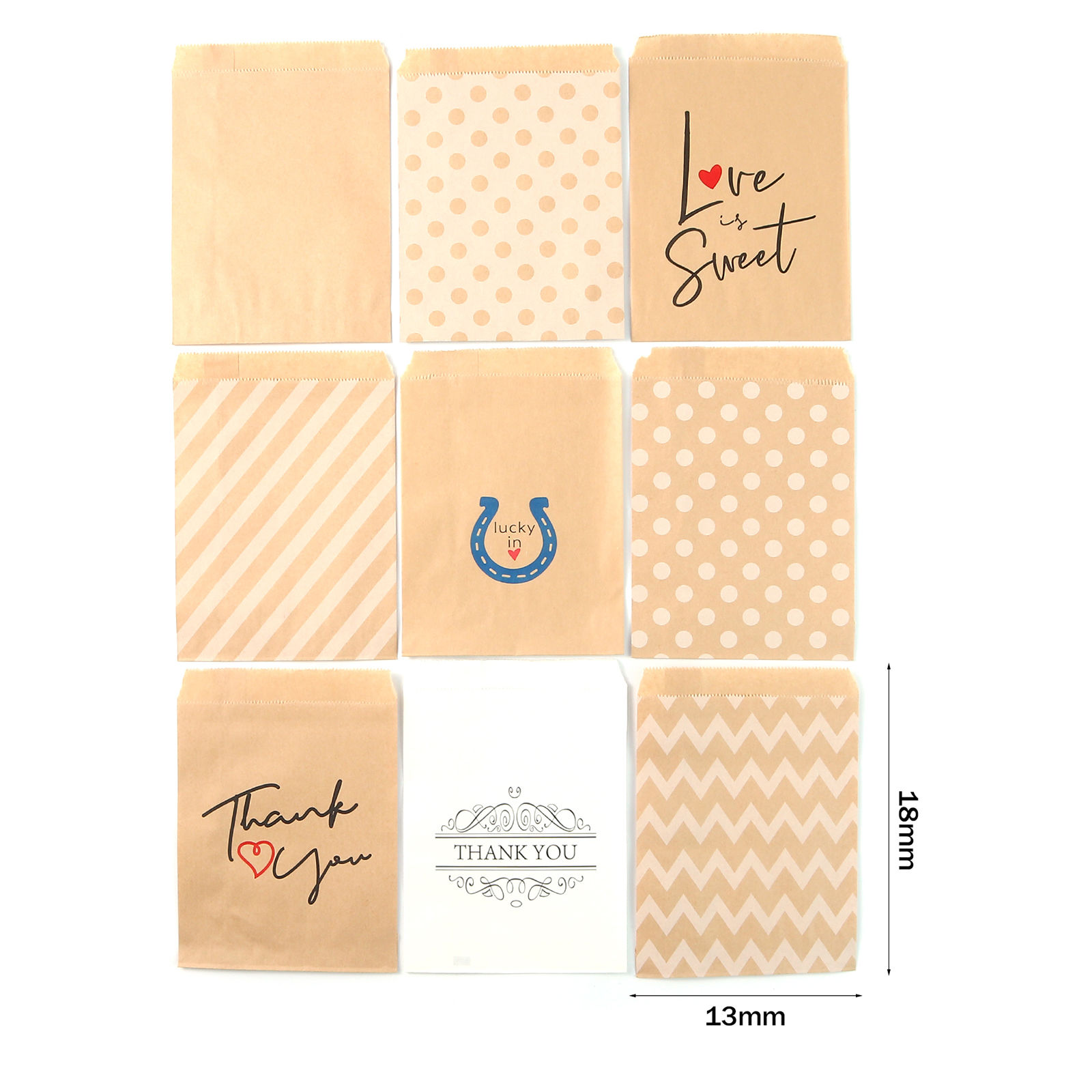 Image de Sacs en Papier en Papier Kraft Multicolore Forme Rectangle 18cm x 13cm, 1 Paquet (Environ 25 PCs/Paquet)