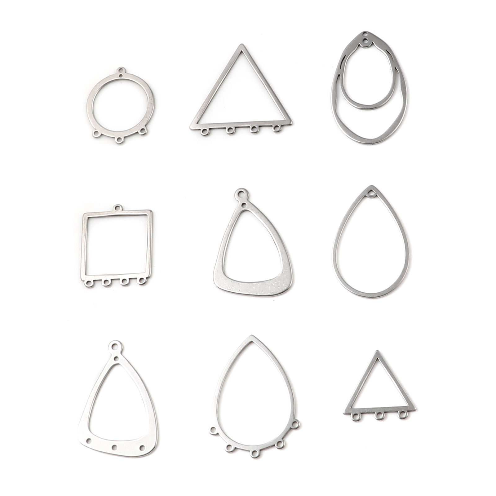 Picture of Stainless Steel Connectors Geometric Silver Tone Hollow 5 PCs