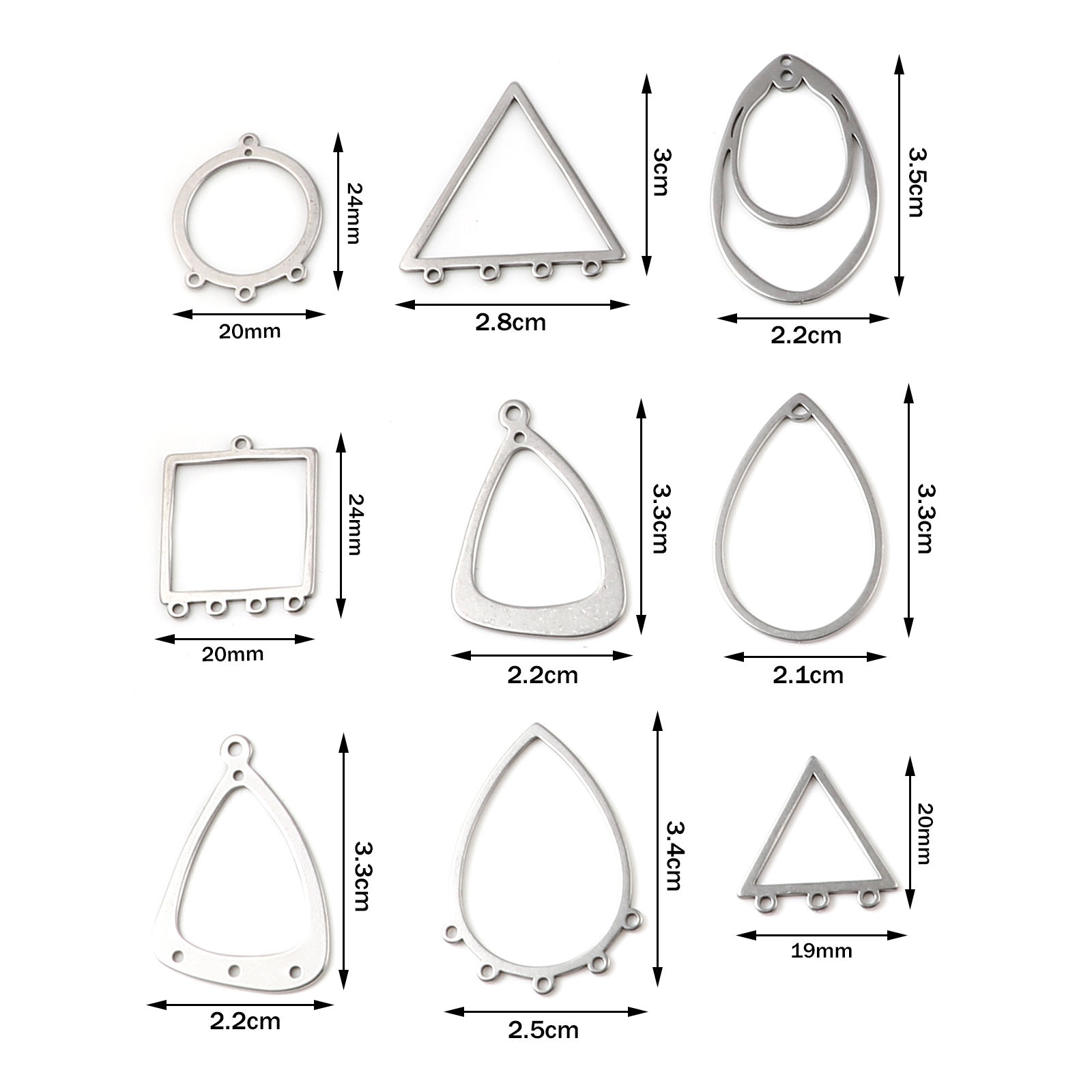 Picture of Stainless Steel Connectors Geometric Silver Tone Hollow 5 PCs