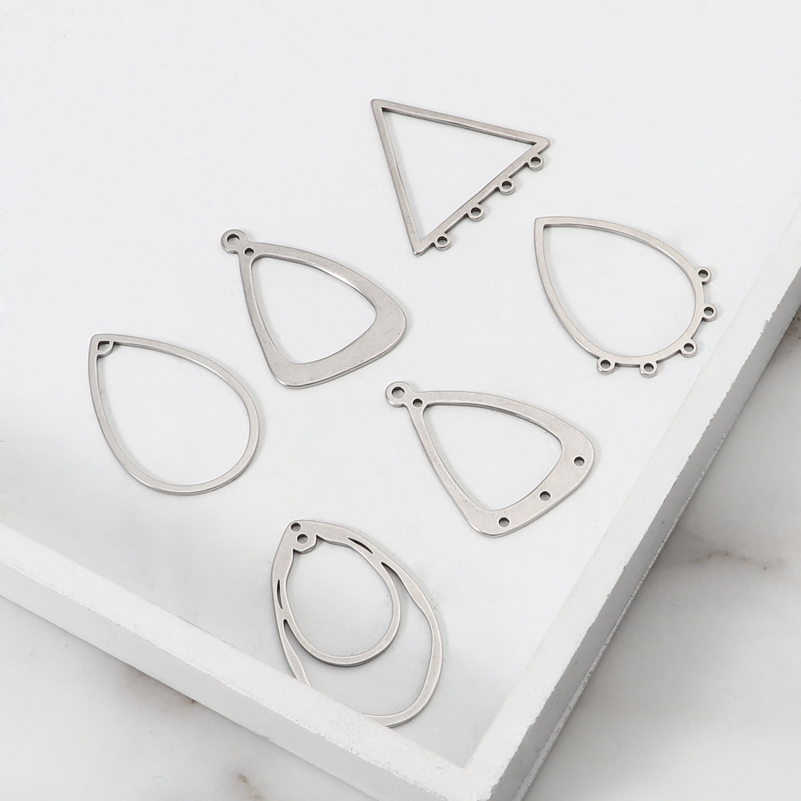 Picture of Stainless Steel Connectors Geometric Silver Tone Hollow 5 PCs