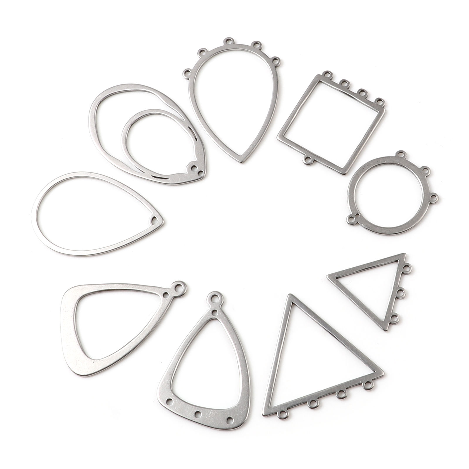 Picture of Stainless Steel Connectors Geometric Silver Tone Hollow 5 PCs