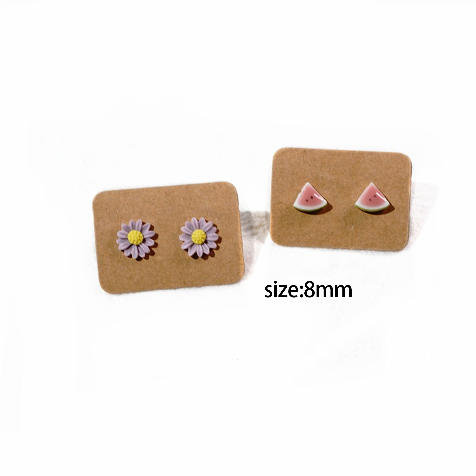 Picture of Stainless Steel & Ceramic Ear Post Stud Earrings Multicolor 8mm, 1 Pair