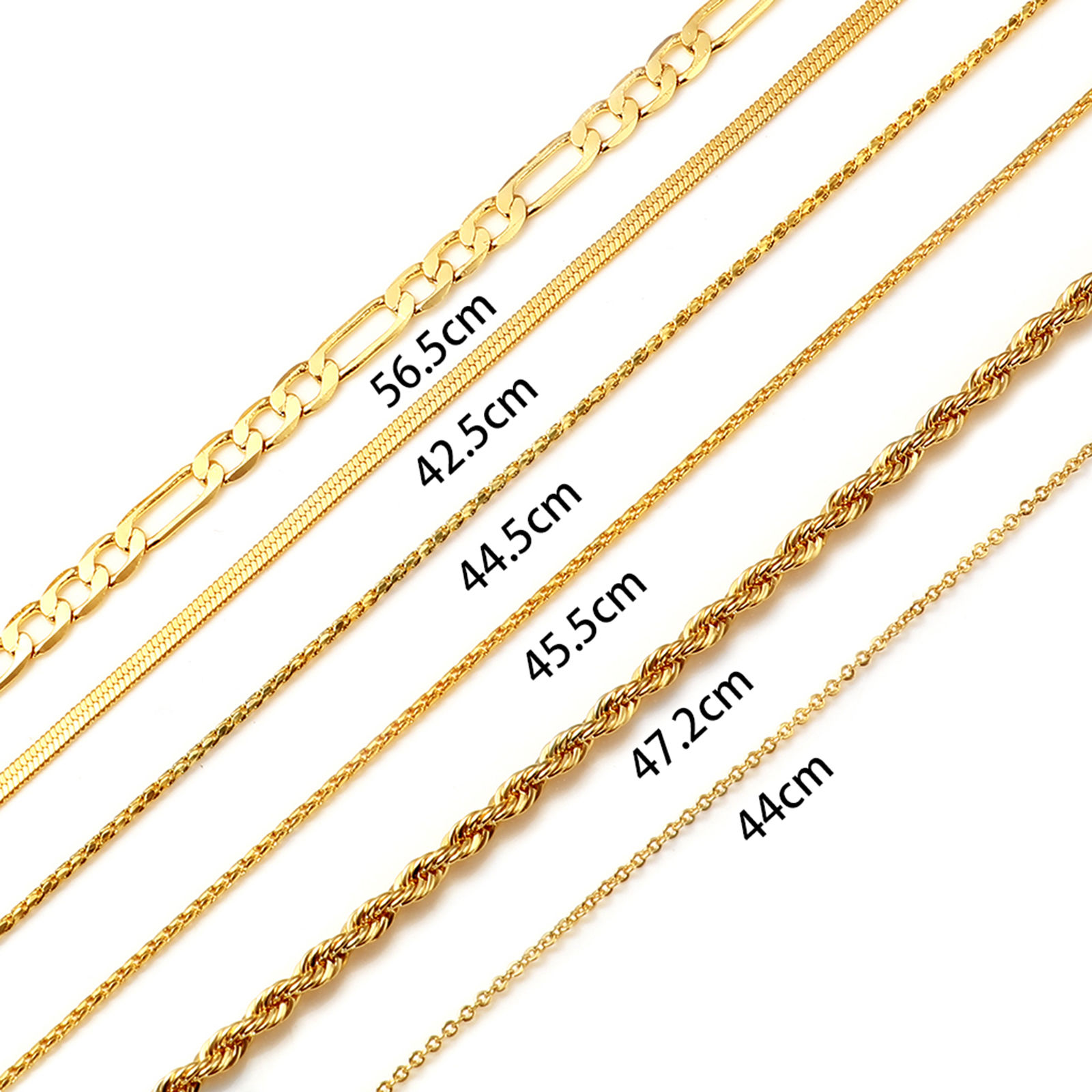 Picture of Brass Necklace Link Chain 18K Real Gold Plated 1 Piece