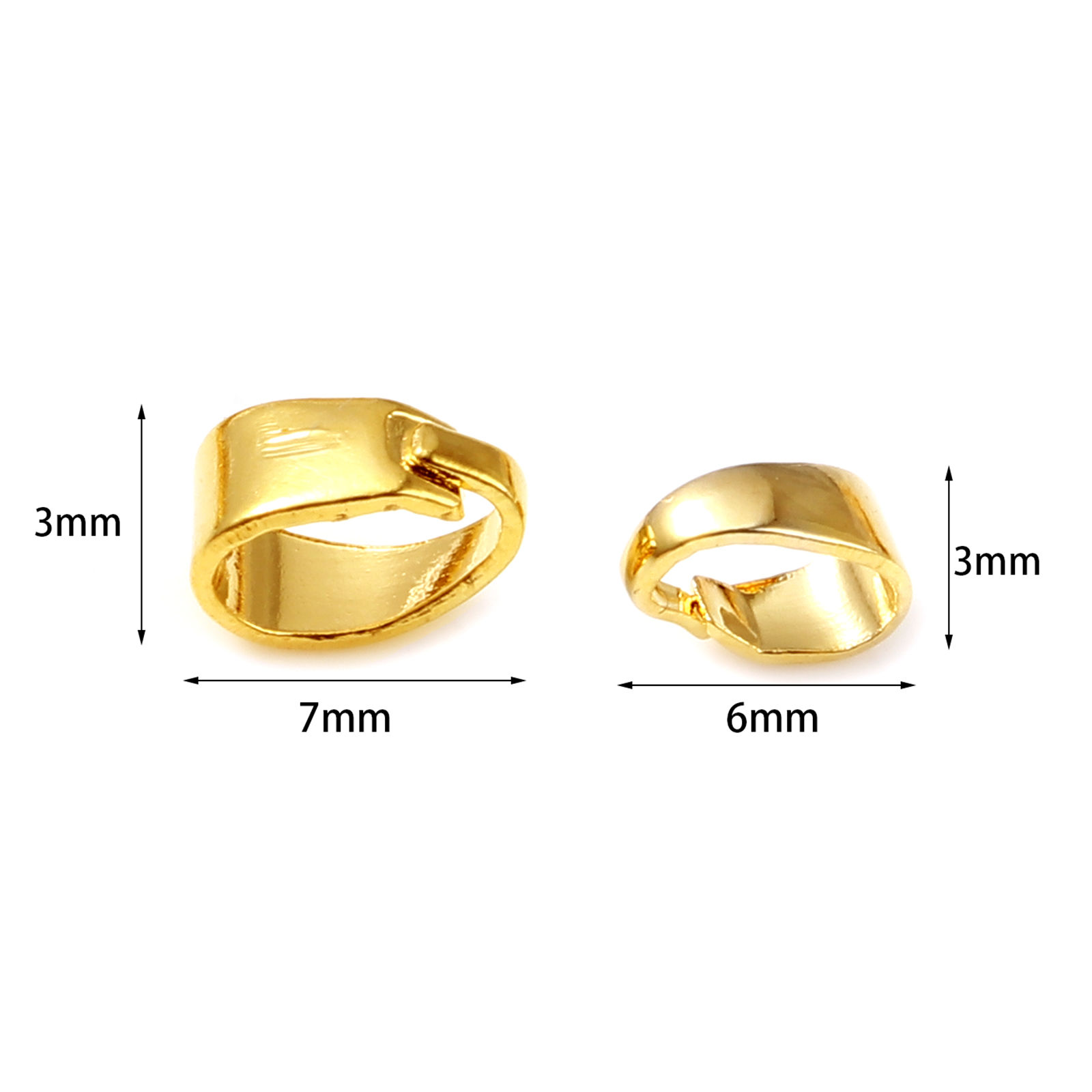 Image de Fermoirs Pinces Bélière en Laiton Plaqué Or Véritable 18K 20 Pcs