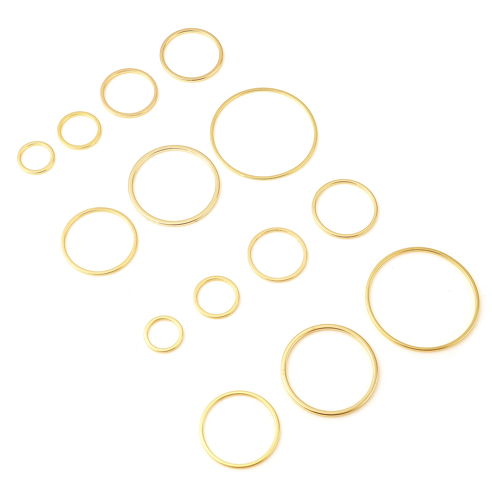 Picture of Brass Connectors Charms Pendants 18K Real Gold Plated Circle Ring