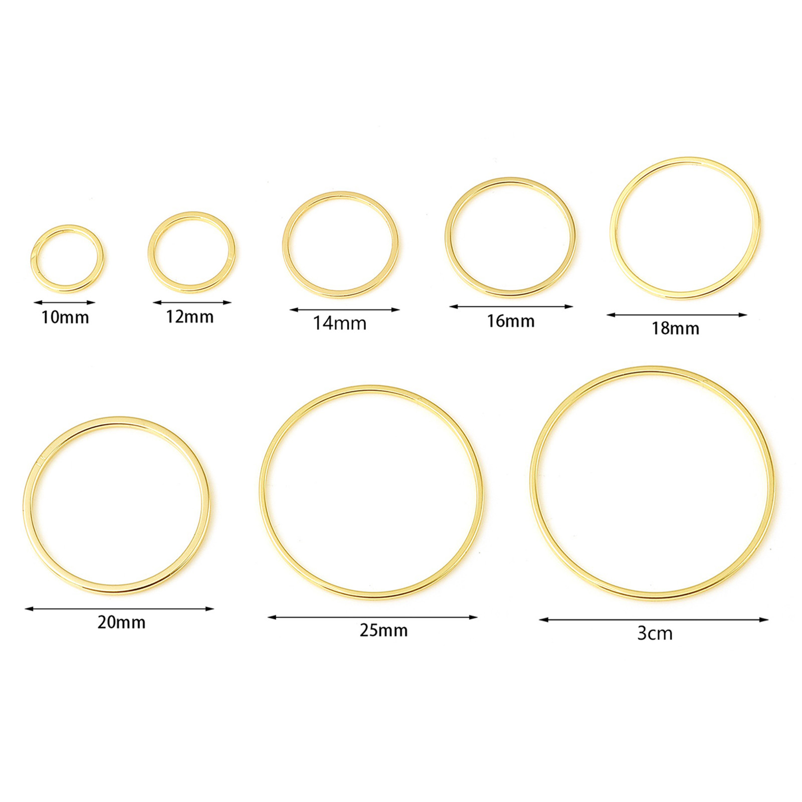 Picture of Brass Connectors Charms Pendants 18K Real Gold Plated Circle Ring