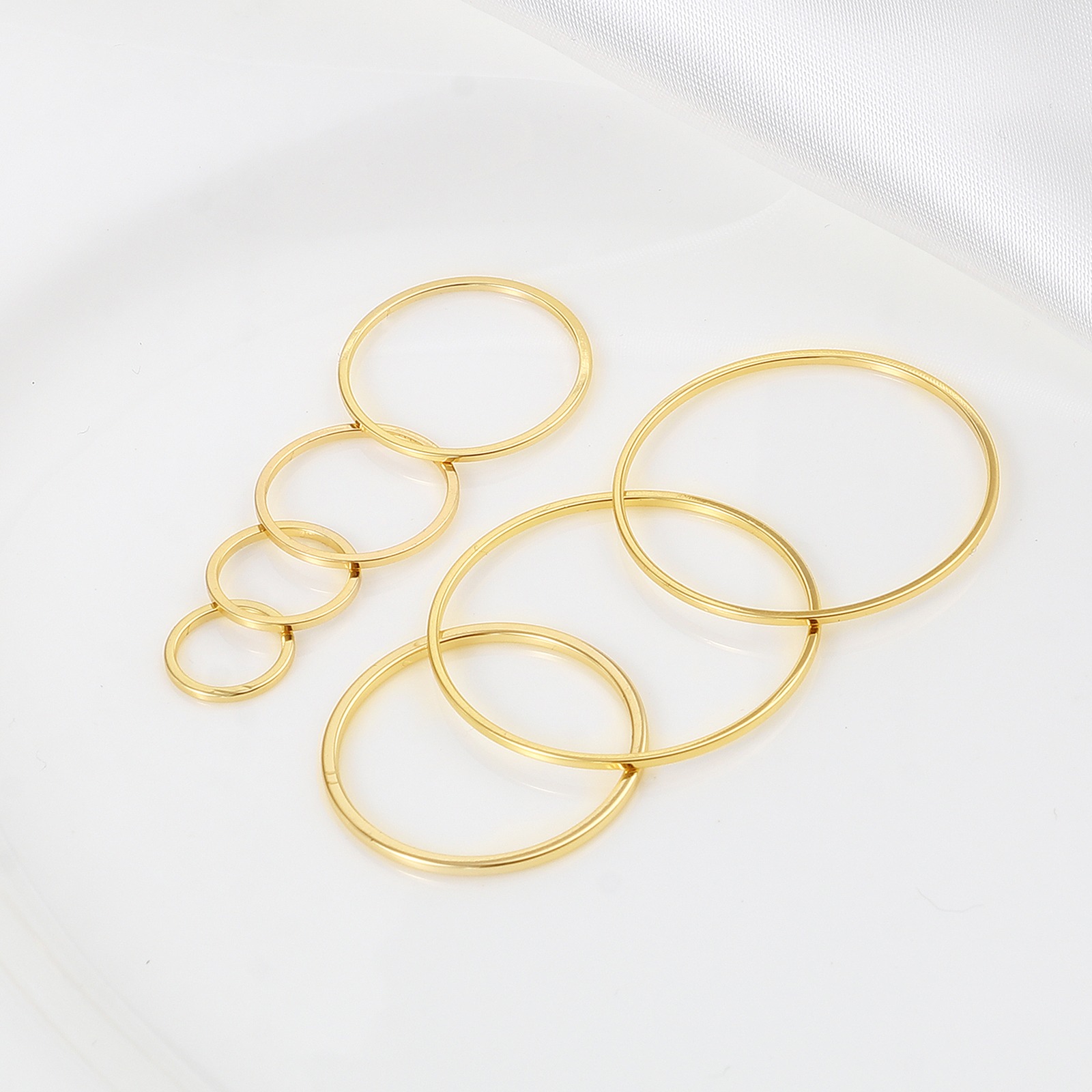 Picture of Brass Connectors Charms Pendants 18K Real Gold Plated Circle Ring
