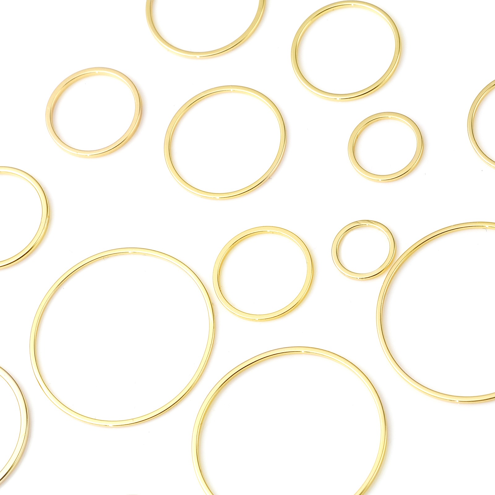 Picture of Brass Connectors Charms Pendants 18K Real Gold Plated Circle Ring