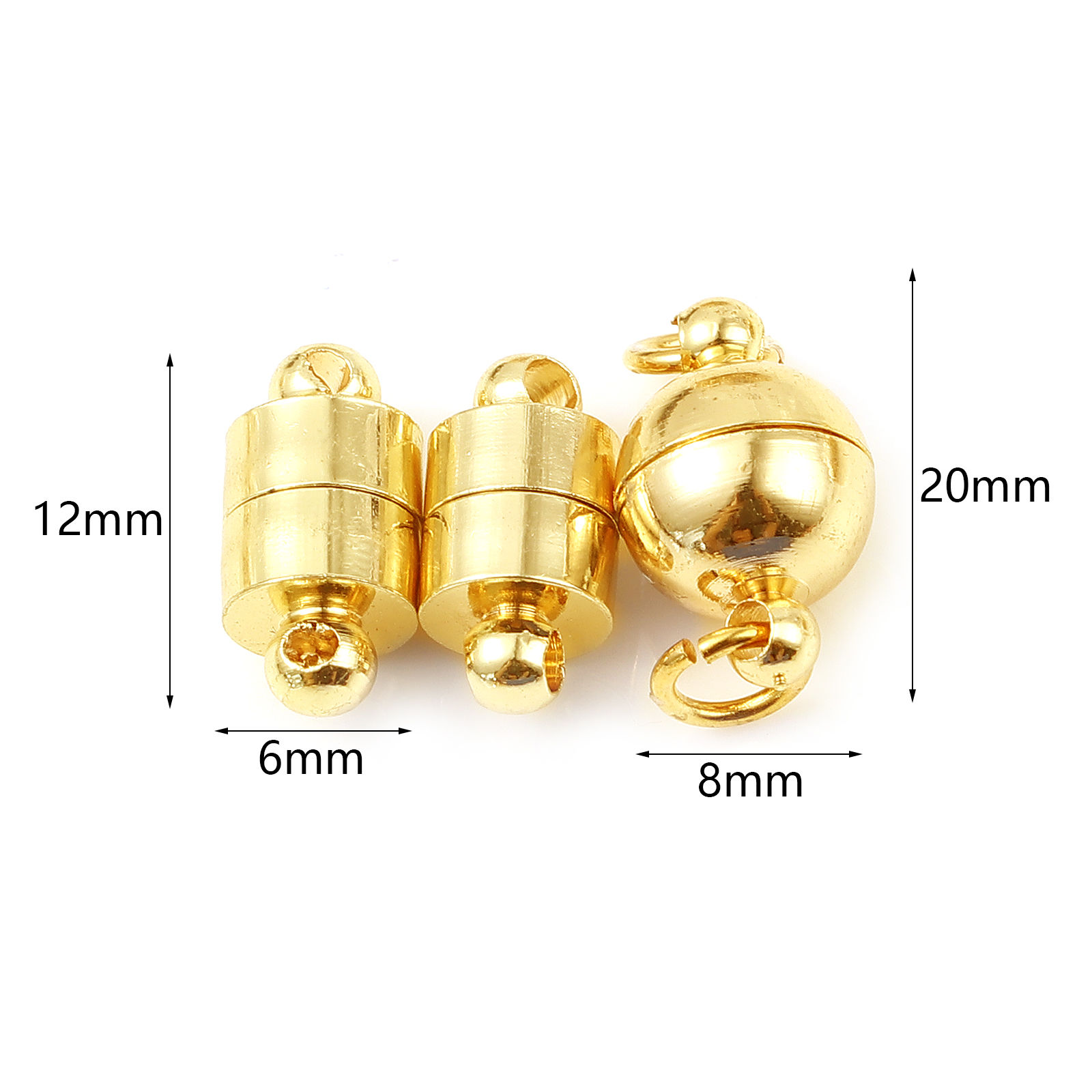 Picture of Brass & Magnetic Hematite Magnetic Clasps 18K Real Gold Plated Magnetic 5 PCs