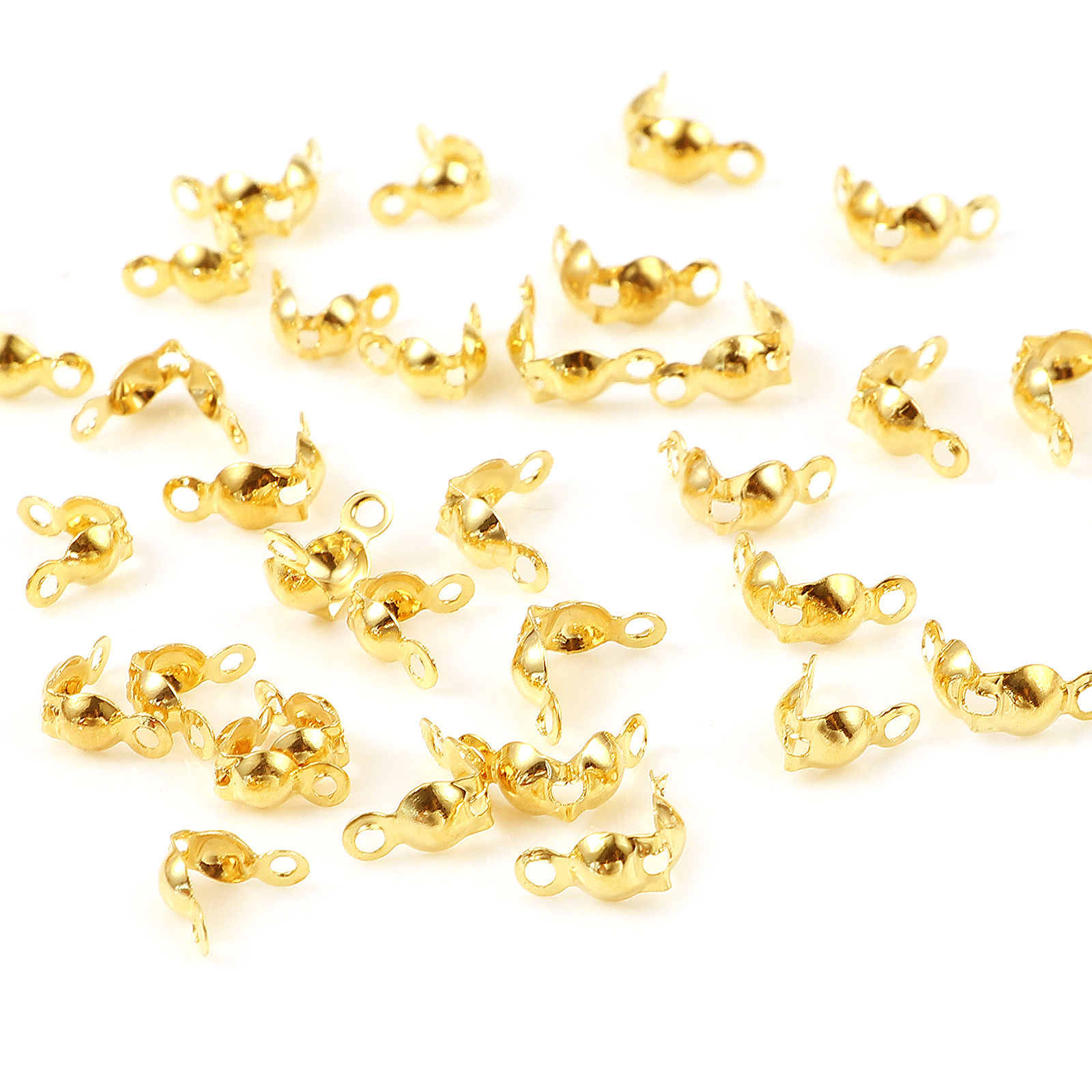 Bild von Messing Quetschkalotten 18K Echtgold plattiert Rund 20 Stück