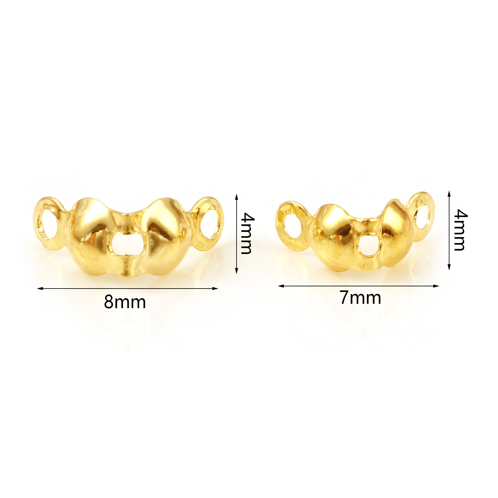Bild von Messing Quetschkalotten 18K Echtgold plattiert Rund 20 Stück