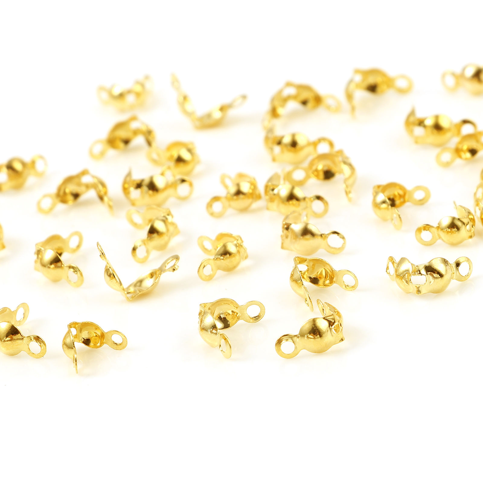 Bild von Messing Quetschkalotten 18K Echtgold plattiert Rund 20 Stück
