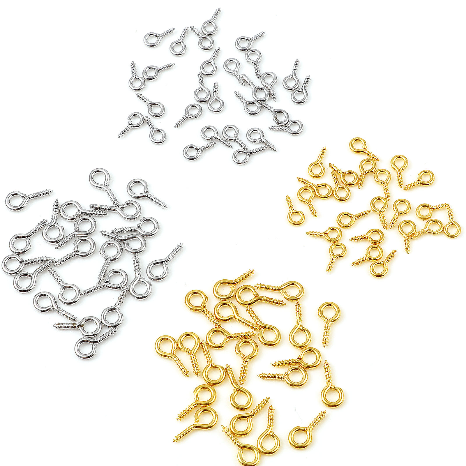 Picture of Brass Screw Eyes Bails Top Drilled Findings Multicolor 10 PCs