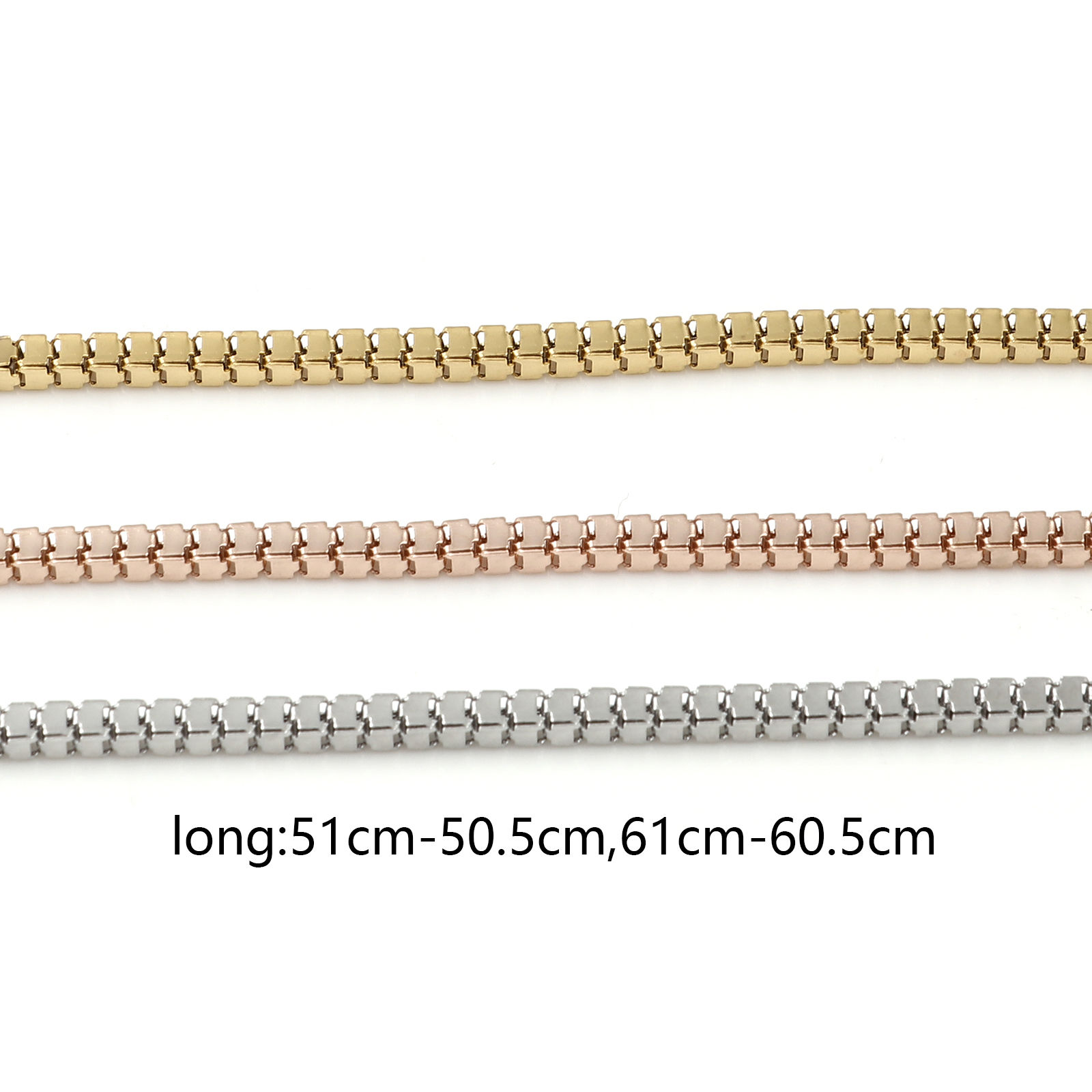 Picture of Stainless Steel Box Chain Necklace Multicolor 1 Piece