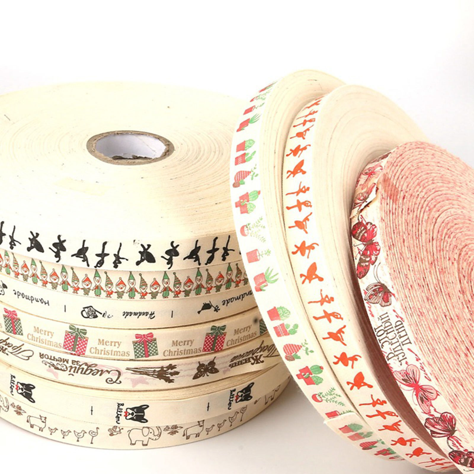 Immagine di Cotone tessitura Multicolore 1.5cm, 1 Rotolo (Circa 5 Yard/Rotolo)