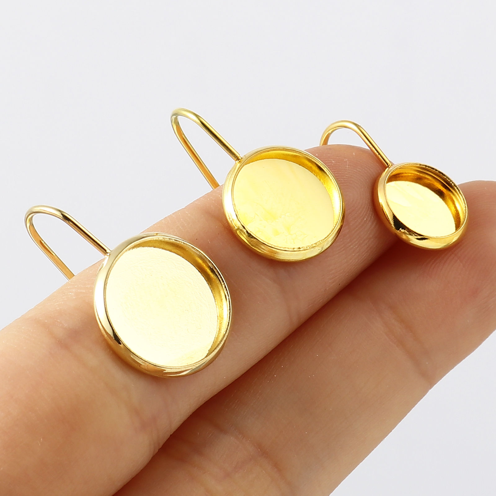 Picture of Stainless Steel Ear Post Stud Earrings Round Multicolor W/ Loop 6 PCs