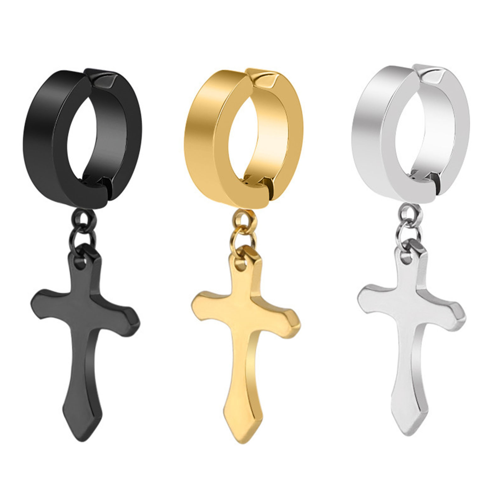 Immagine di 316 Acciaio inossidabile Orecchino Anello Multicolore Con Loop 9mm x 4mm, 2 Pz