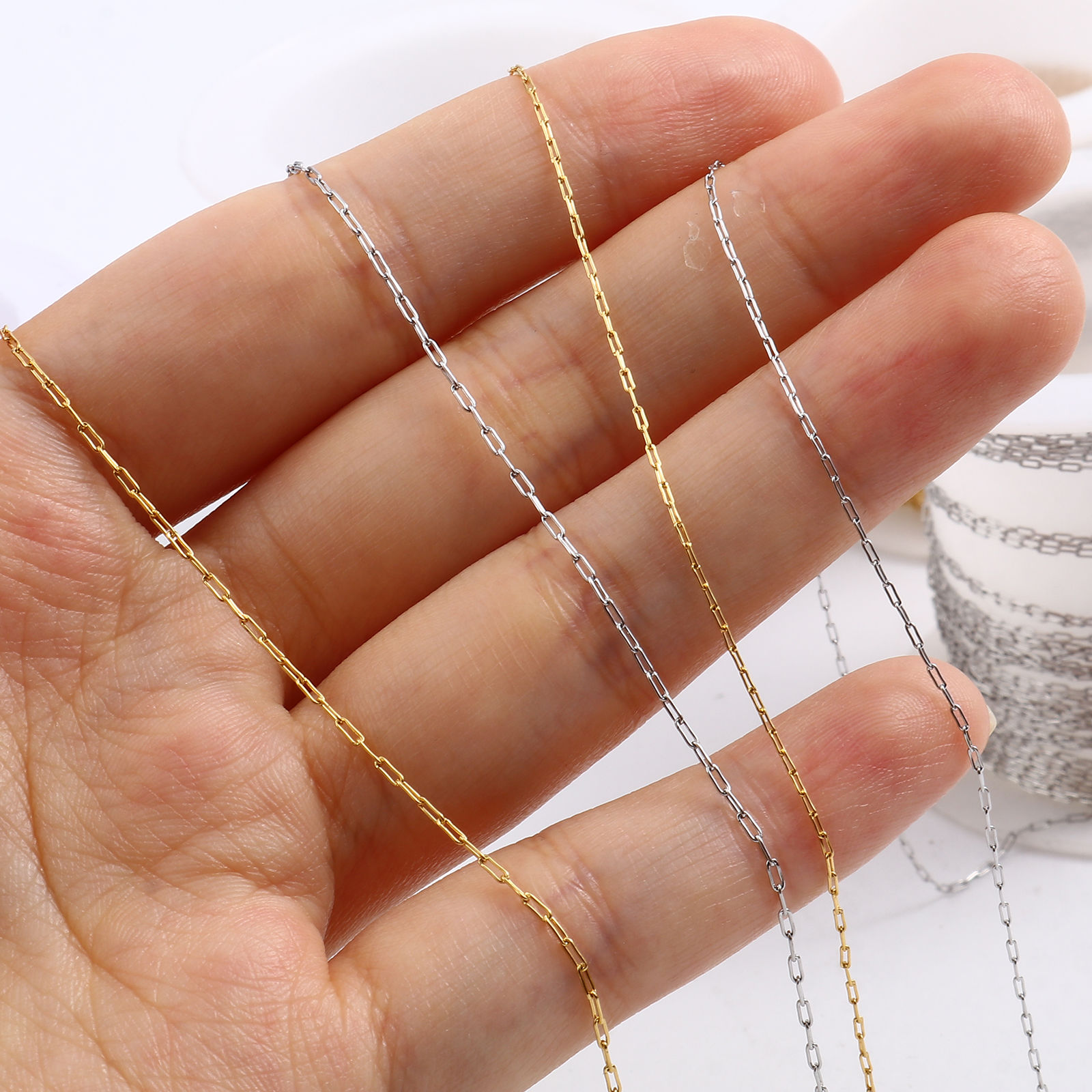 Picture of Stainless Steel Link Cable Chain Oval Multicolor 5 M