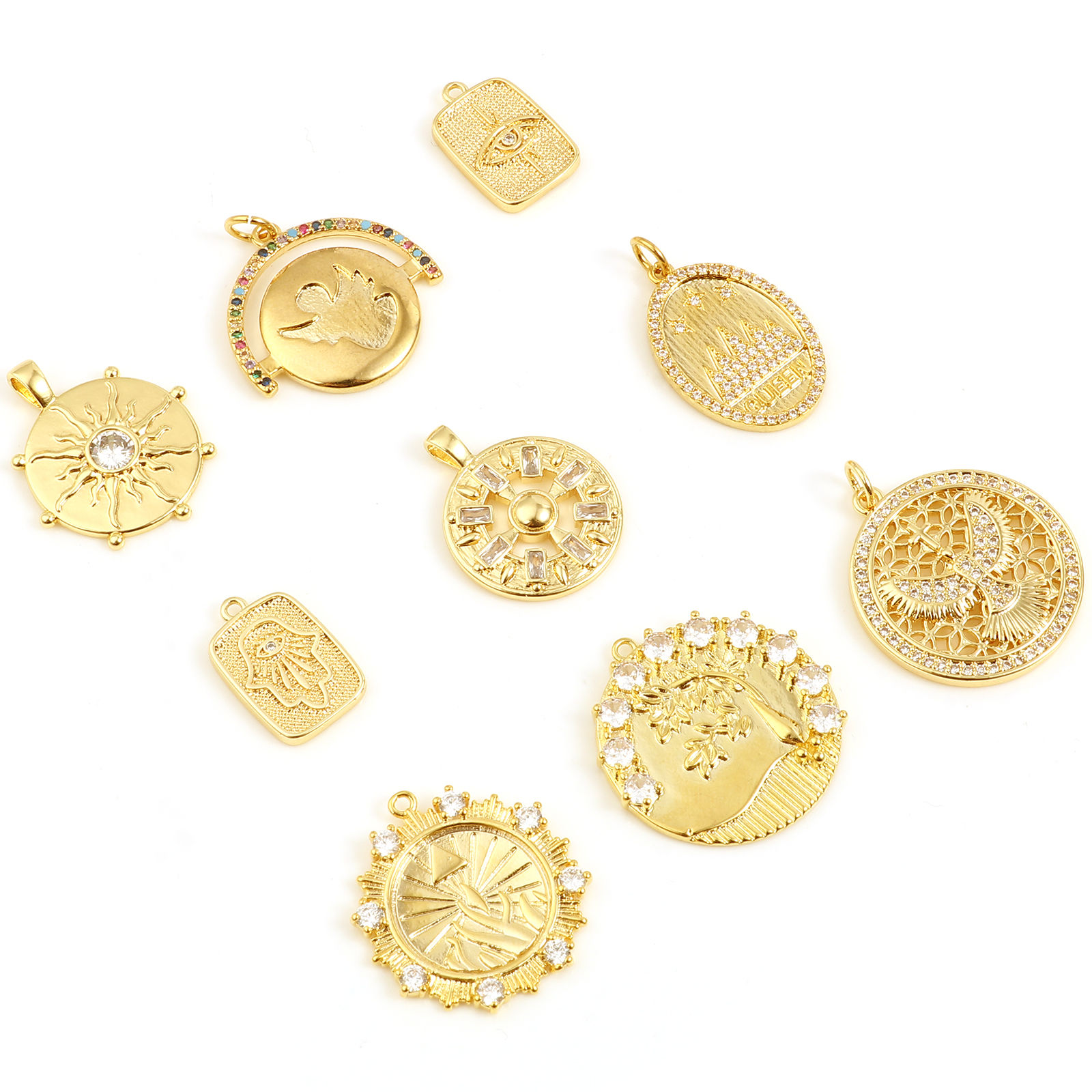 Immagine di Ottone Charms 18K Vero Oro Placcato 1 Pz