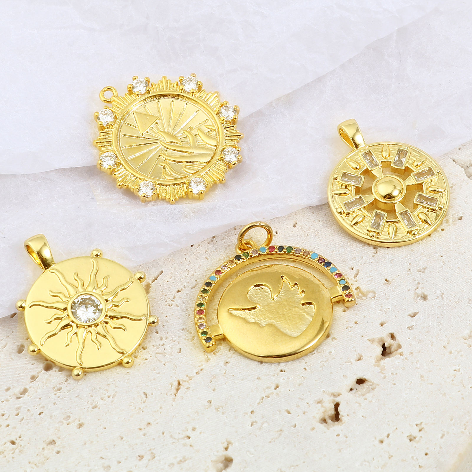 Immagine di Ottone Charms 18K Vero Oro Placcato 1 Pz