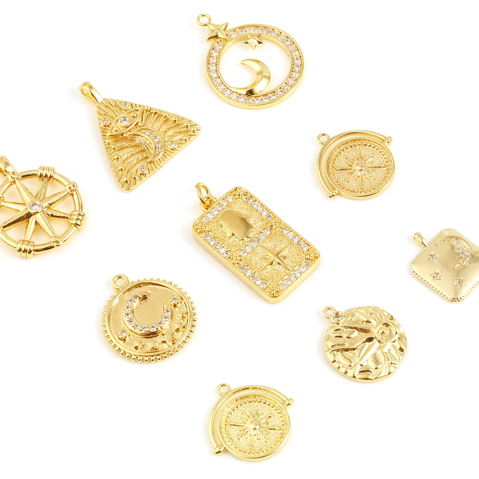 Picture of Brass Galaxy Charms 18K Real Gold Plated 1 Piece
