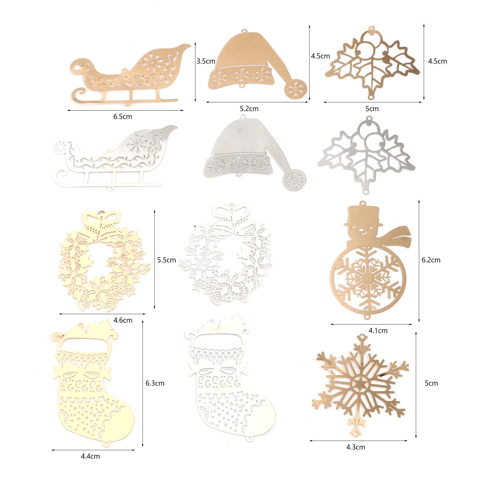 Picture of Brass Filigree Stamping Connectors Christmas Multicolor 5 PCs