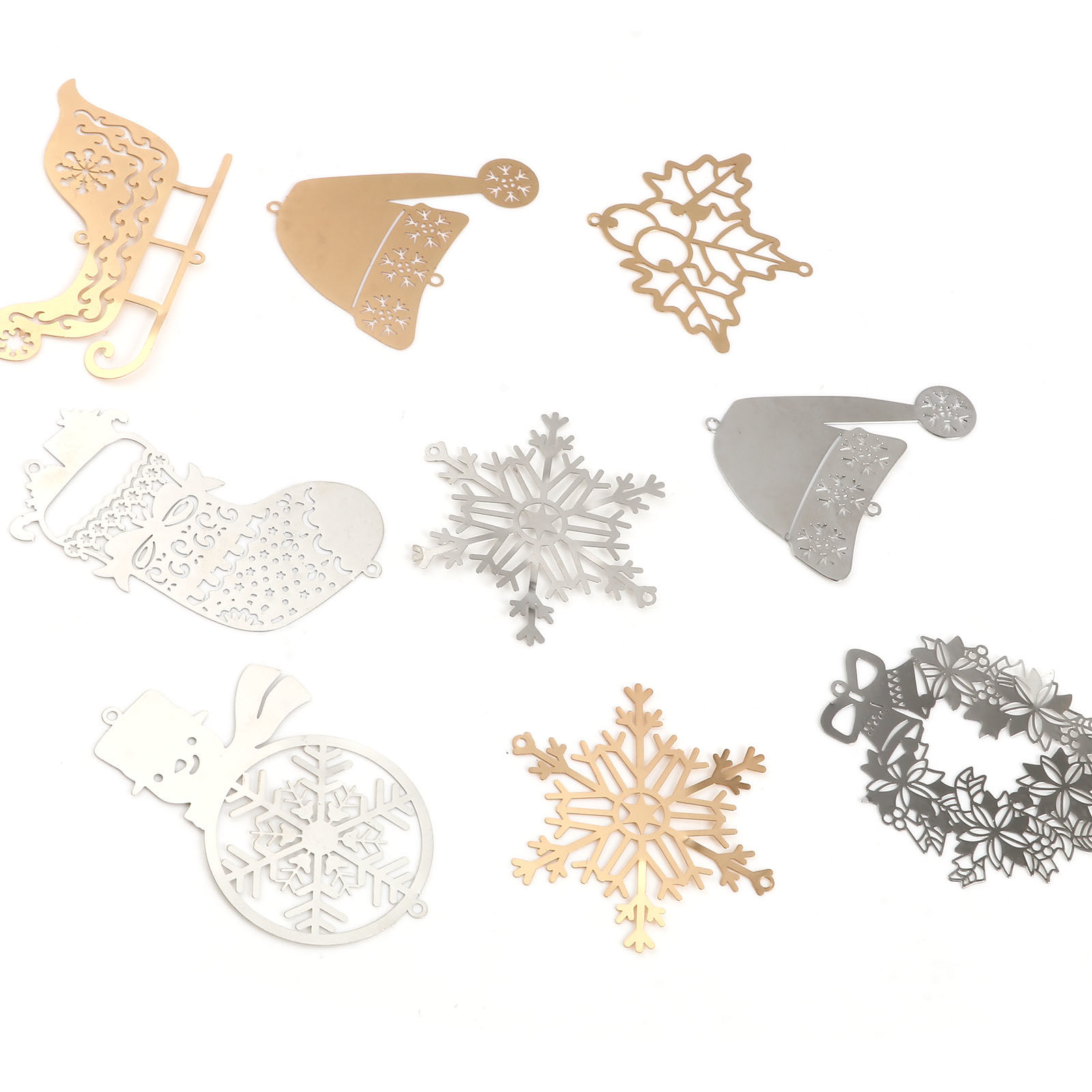 Picture of Brass Filigree Stamping Connectors Christmas Multicolor 5 PCs
