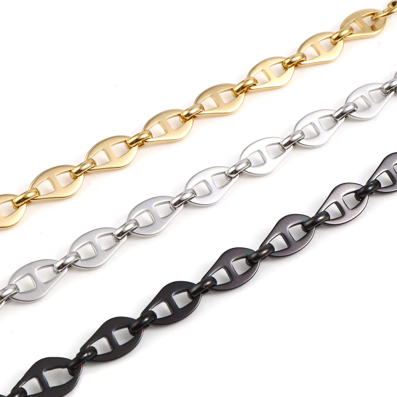 Immagine di Acciaio Inossidabile Braccialetti Multicolore Naso di Maiale 19cm Lunghezza, 1 Pz