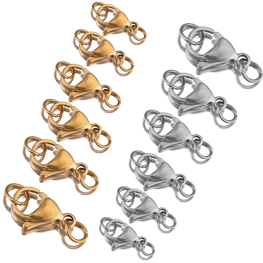 Picture of Stainless Steel Lobster Clasp Findings Multicolor W/ Jump Ring 5 PCs