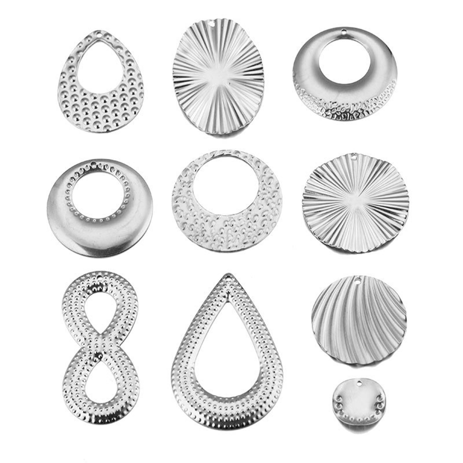 Image de Breloques en Acier Inoxydable Argent Mat 5 Pcs