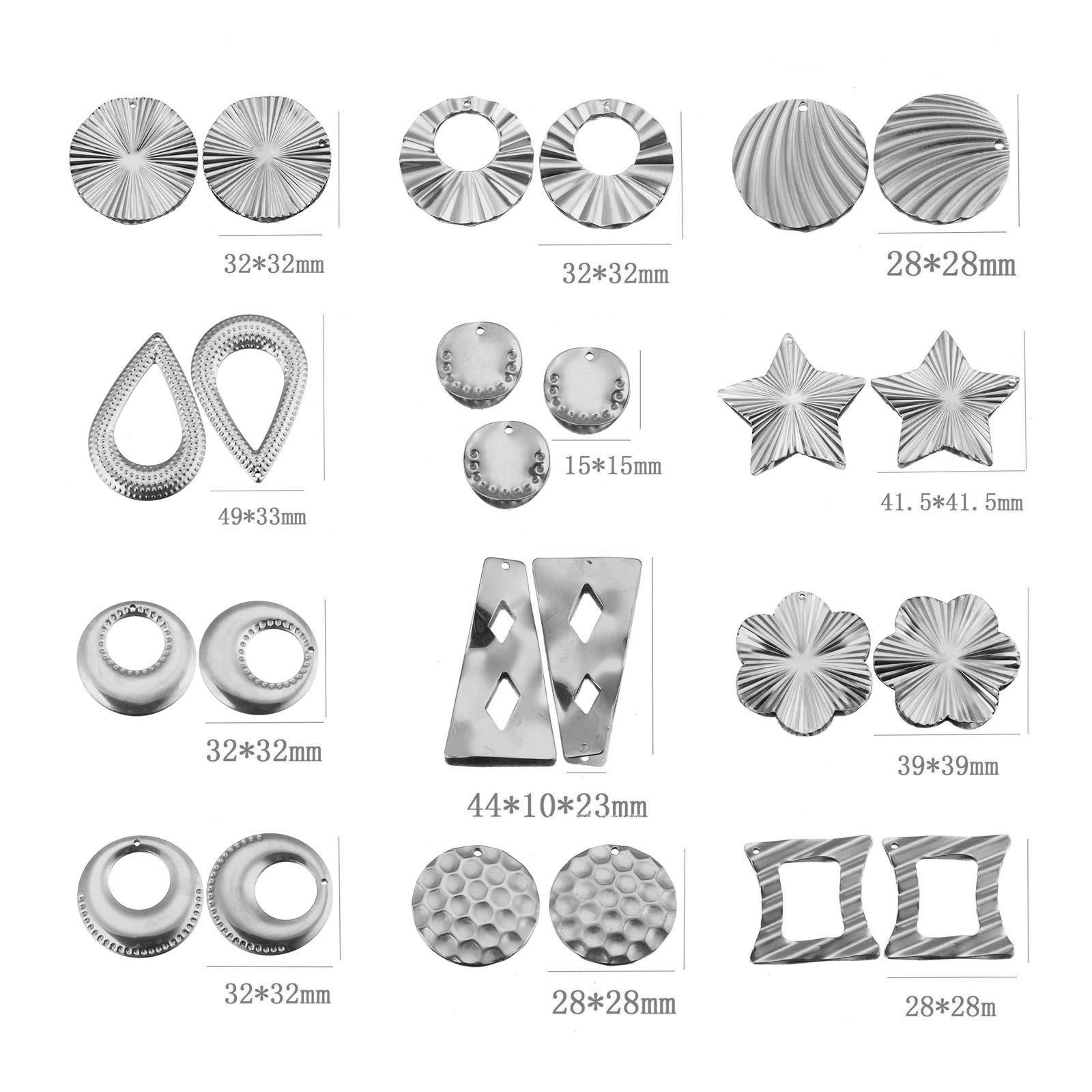 Image de Breloques en Acier Inoxydable Argent Mat 5 Pcs