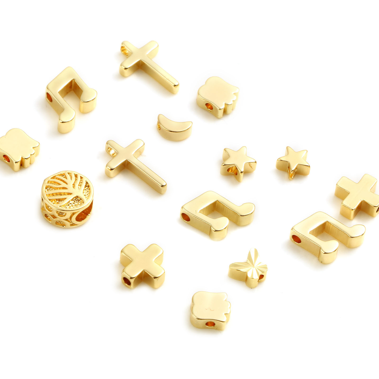 Picture of Brass Beads 18K Real Gold Plated 5 PCs