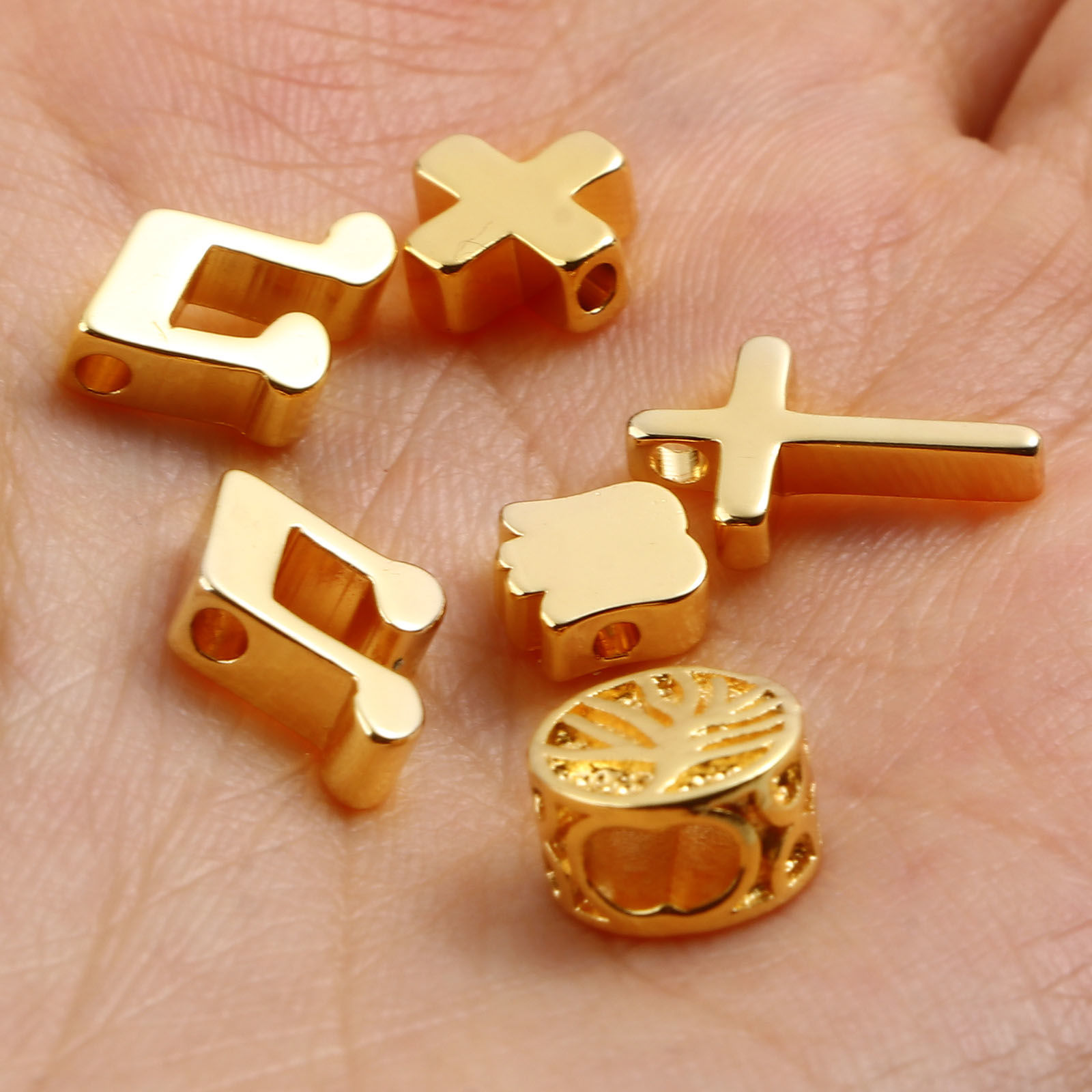 Picture of Brass Beads 18K Real Gold Plated 5 PCs