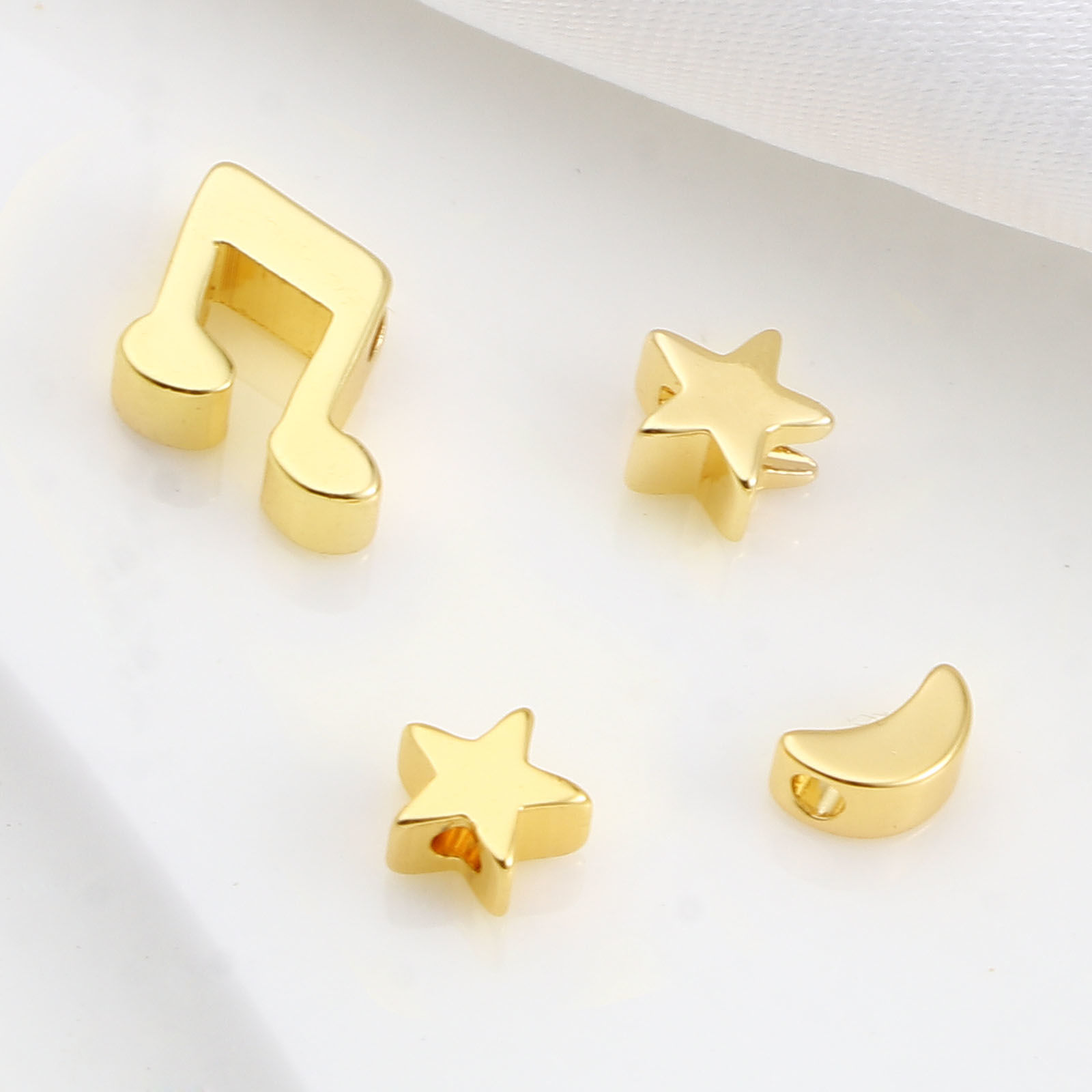 Picture of Brass Beads 18K Real Gold Plated 5 PCs