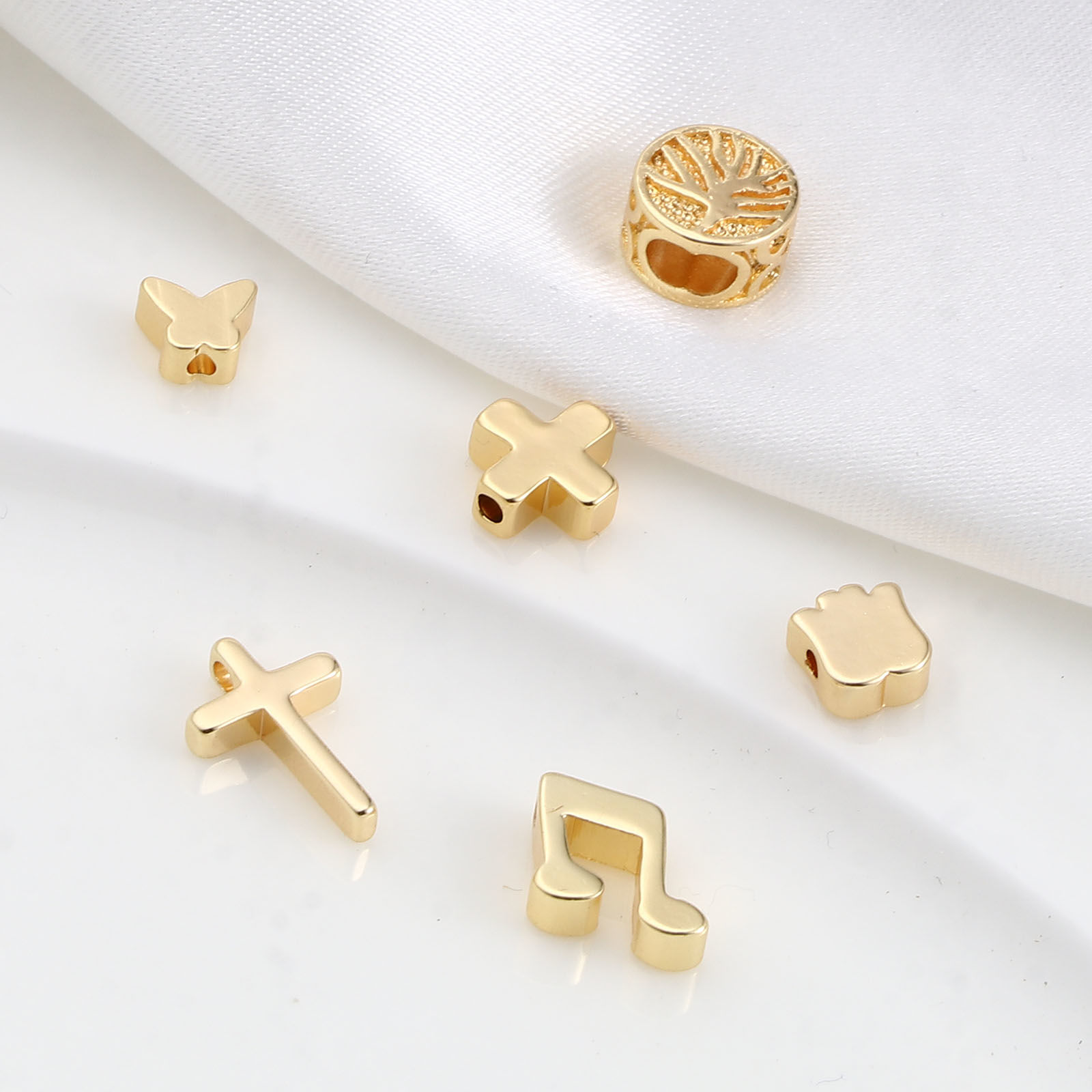 Picture of Brass Beads 18K Real Gold Plated 5 PCs