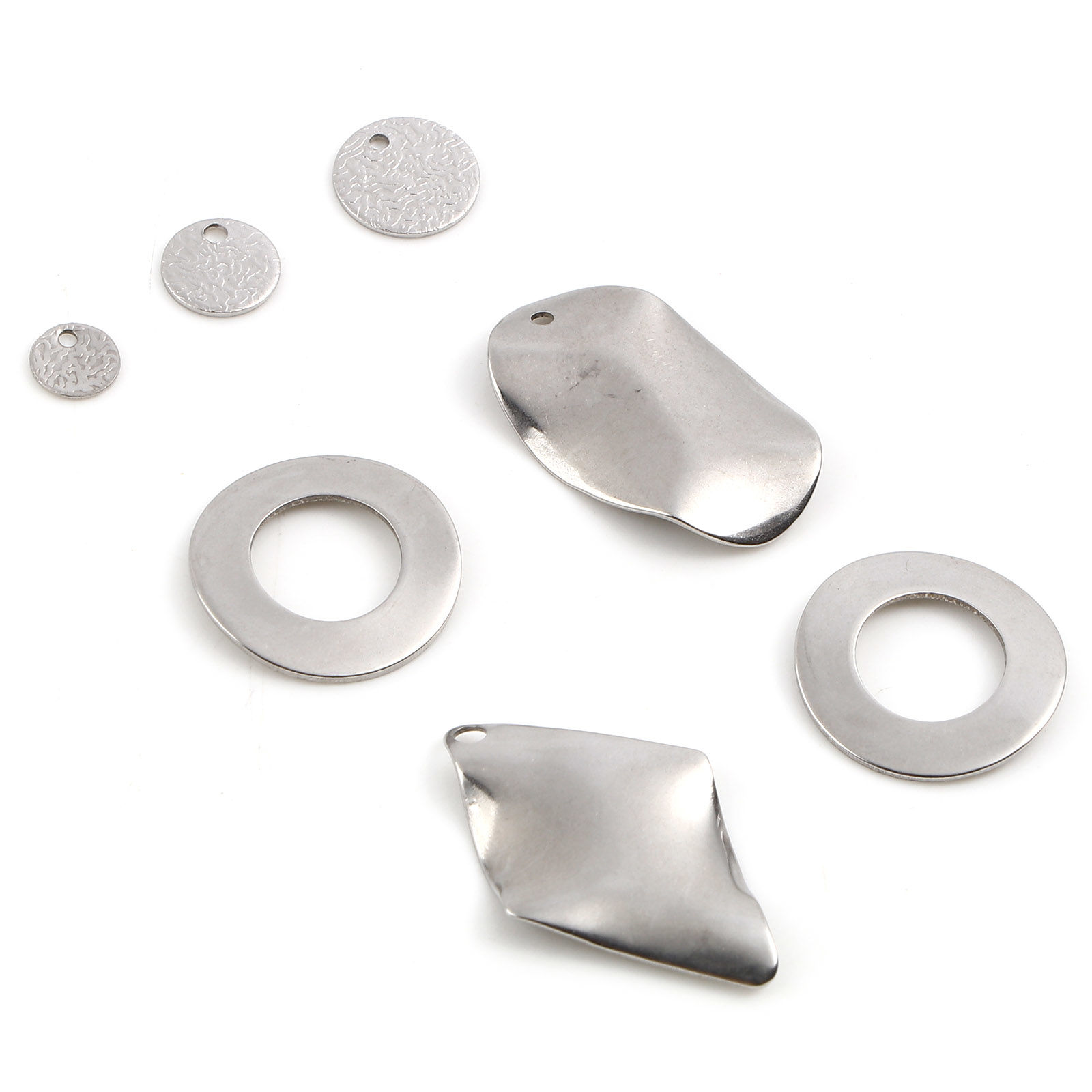 Picture of Stainless Steel Charms Geometric Silver Tone 10 PCs