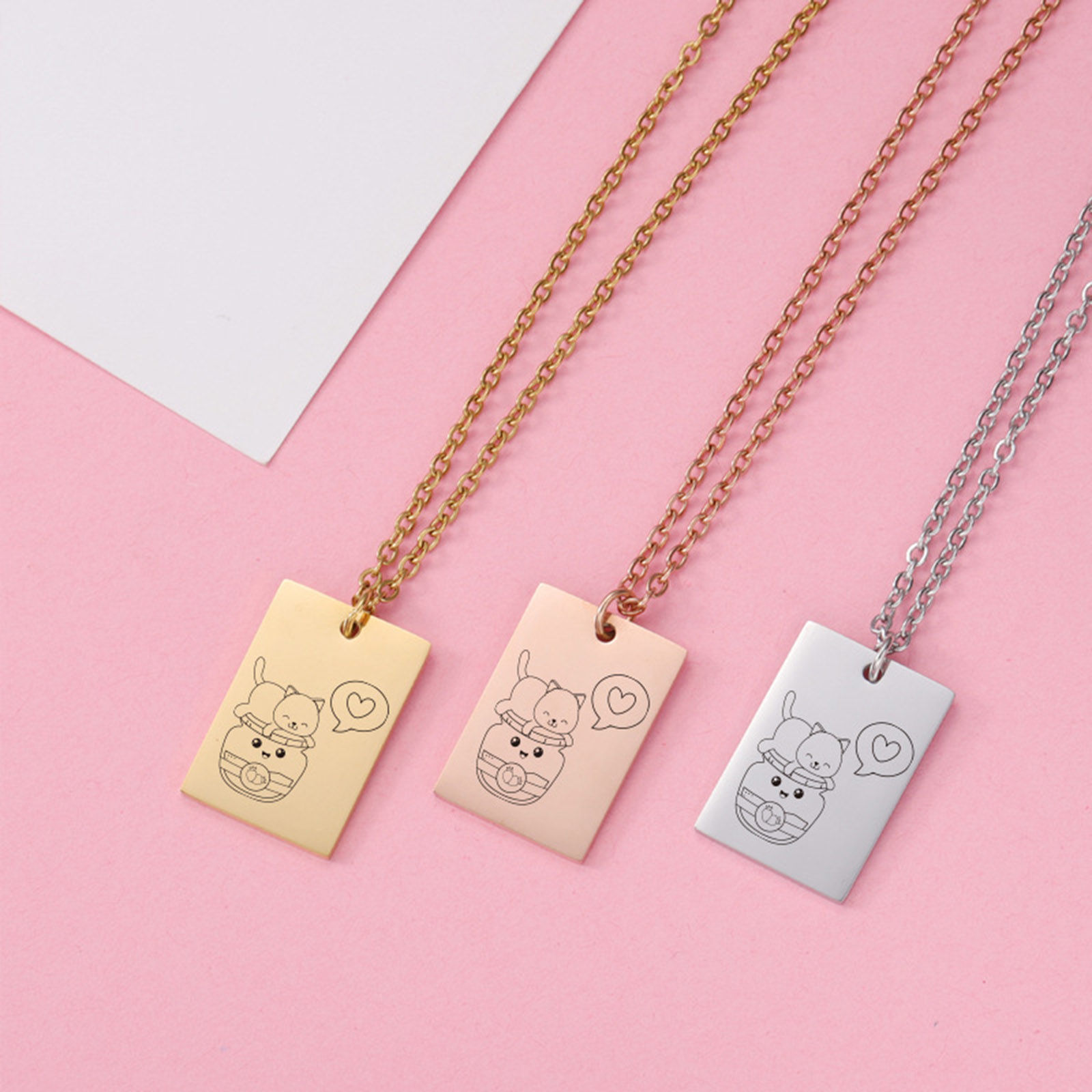 Imagen de Acero Inoxidable Collares Multicolor Rectángulo Animal 45cm longitud, 1 Unidad