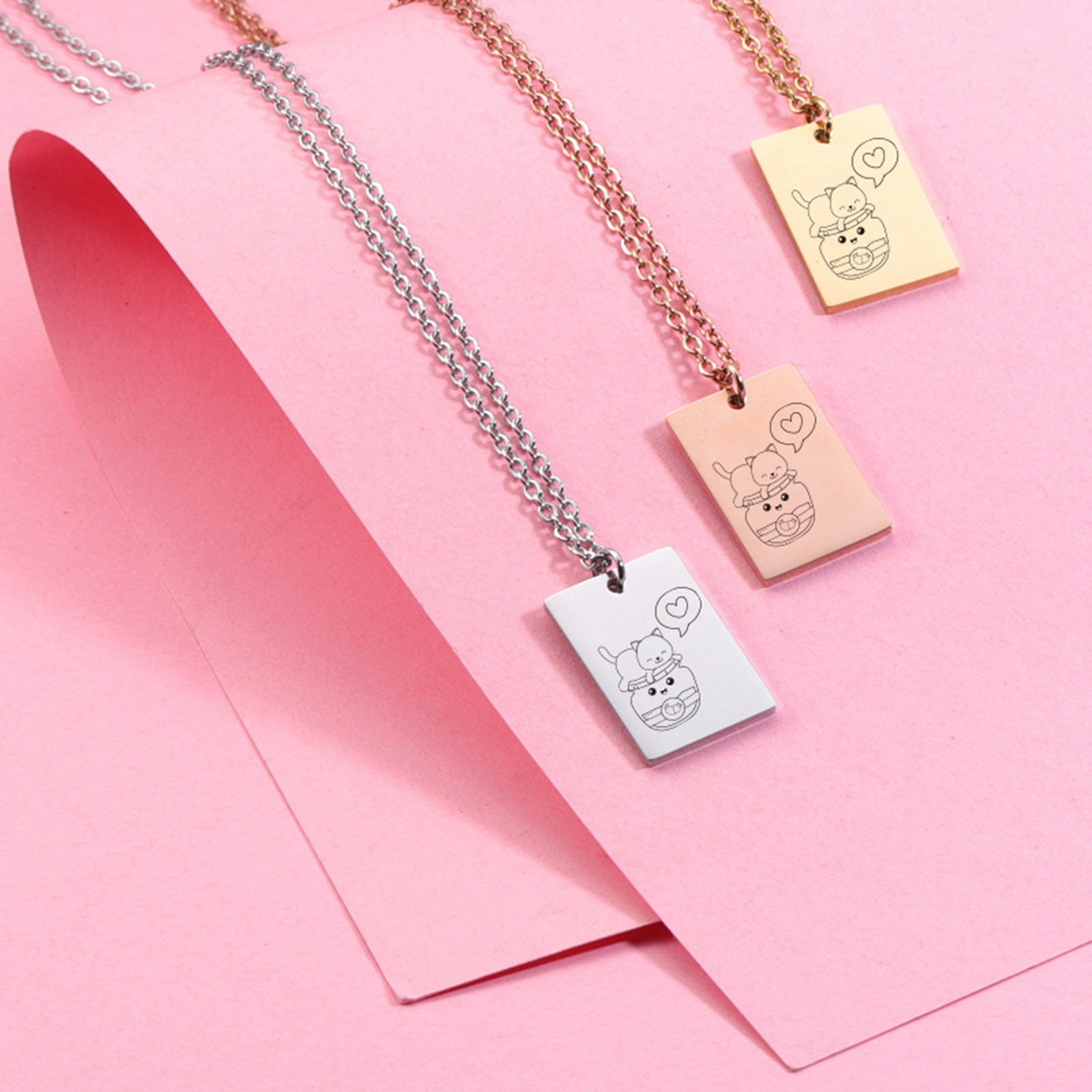 Imagen de Acero Inoxidable Collares Multicolor Rectángulo Animal 45cm longitud, 1 Unidad