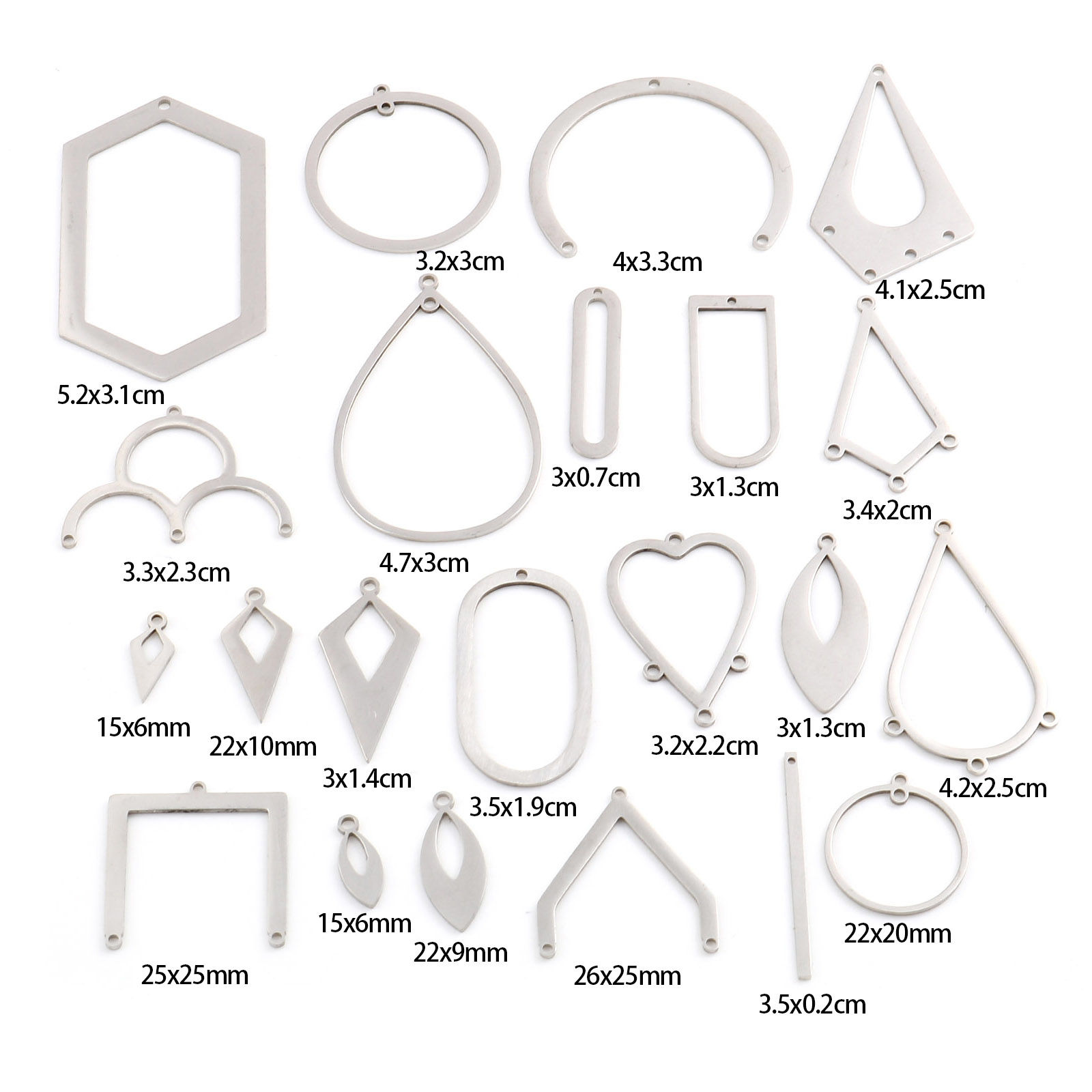 Picture of Stainless Steel Pendants Geometric Silver Tone 2 PCs